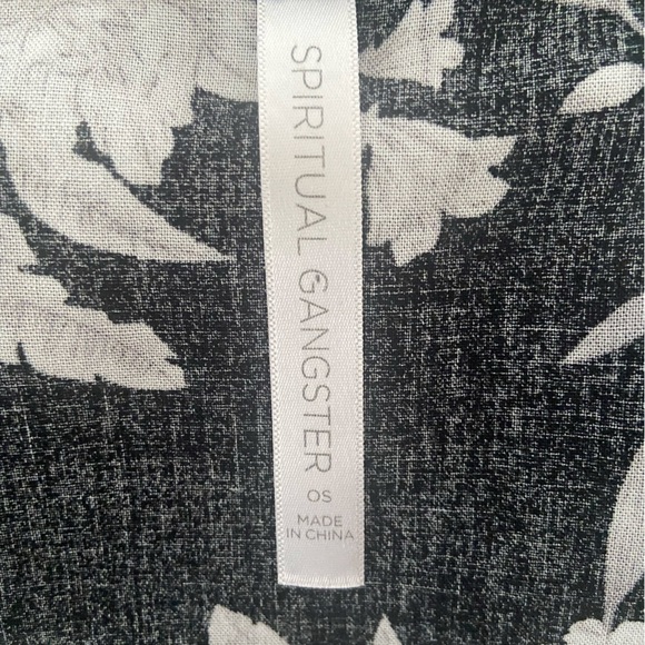 Spiritual Gangster Black Maya Floral Tie Kimono Cardigan One Size Pocket - Picture 4 of 7